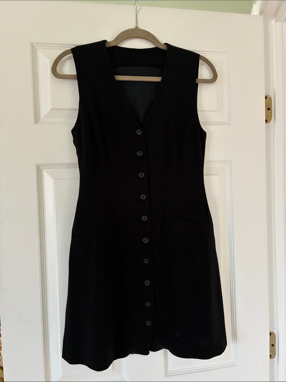 Vintage Classic Black Button-Front Women's Dress